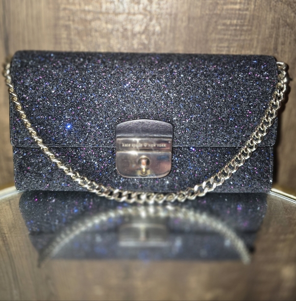 kate spade Handbags - Kate Spade  Sunset Lane Milou glitter clutch bag in black with Mulicolors